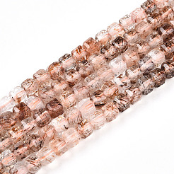 Natural Black Gold Rutilated Quartz Beads Strands&nbsp;G-T141-59