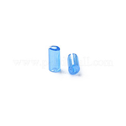 Transparent Colours Luster Glass Bugle Beads&nbsp;SEED-N005-001-A04