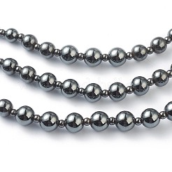 Non-Magnetic Synthetic Hematite Beades 3 Layer Necklaces&nbsp;NJEW-J058-02