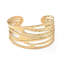 Ion Plating(IP) 304 Stainless Steel Cuff Bangles for Women&nbsp;BJEW-Z078-02G