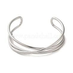 Non-Tarnish 304 Stainless Steel Wire Wrap Cuff Bangles&nbsp;BJEW-Q773-06B-P
