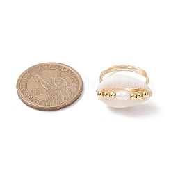 Natural Cowrie Shell Finger Rings for Women&nbsp;RJEW-JR00834