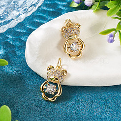 2Pcs Brass Micro Pave Cubic Zirconia Pendants&nbsp;KK-TA0002-81D