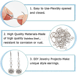 80Pcs 304 Stainless Steel Leverback Earring Findings&nbsp;STAS-SP0001-18P