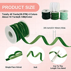 40 Yards 4 Colors Single Face Velvet Ribbon&nbsp;SRIB-TA0001-34A