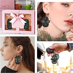 12Pcs 6 Styles Opaque Dark Theme Acrylic Pendants&nbsp;OACR-CJ0002-09