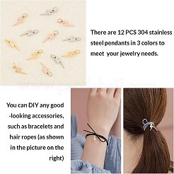 12Pcs 3 Styles Round 304 Stainless Steel Corrugated Beads&nbsp;STAS-UN0024-15