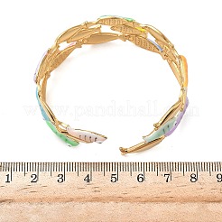 Ocean 304 Stainless Steel Enamel Cuff Bangles for Women&nbsp;BJEW-F518-02F-G
