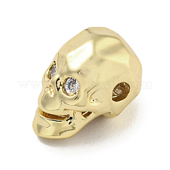 Brass Micro Pave Clear Cubic Zirconia Beads&nbsp;ZIRC-P119-17B-G
