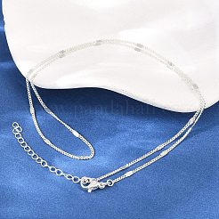 2MM Star Brass Curb Chain Necklaces for Men Women&nbsp;NJEW-L012-09S