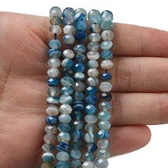 Natural Banded Agate Beads Strands&nbsp;G-D344-A34-06