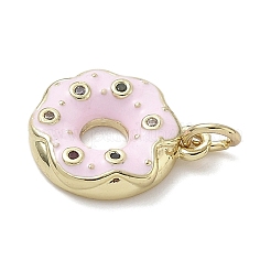 Brass Micro Pave Cubic Zirconia Pendants&nbsp;KK-K368-16G