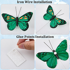 12Pcs Feather Butterfly Wall Stickers&nbsp;DIY-WH20007-275