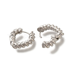 Rack Plating Twist Brass Hoop Earrings&nbsp;EJEW-I310-17P