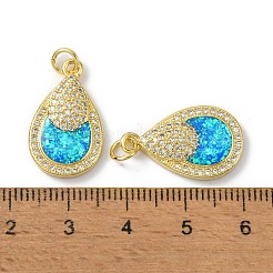 Brass Micro Pave Cubic Zirconia Pendants&nbsp;KK-A197-19G
