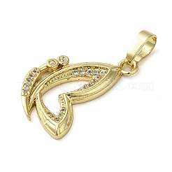 Brass Micro Pave Cubic Zirconia Pendants&nbsp;KK-U005-03A-G