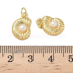 Brass ABS Plastic Pearl Charms&nbsp;KK-L243-22G