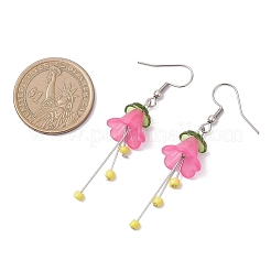 304 Stainless Steel Acrylic Flower Dangle Earrings&nbsp;EJEW-JE06724