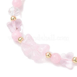 Floral Acrylic Beads Braided Bead Bracelets for Women&nbsp;BJEW-MZ00192-02