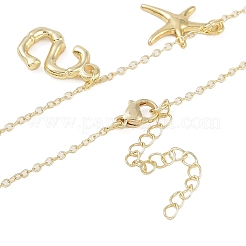 Bohemian Summer Beach Style 18K Gold Plated Shell Shape Initial Pendant Necklaces&nbsp;IL8059-19