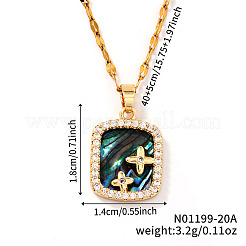 Simple Brass Clear Cubic Zirconia Square Star Pendant Necklaces&nbsp;WB2373-2
