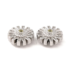 Brass Micro Pave Clear Cubic Zirconia Beads&nbsp;KK-S389-17P
