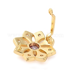 Brass Micro Pave Clear Cubic Zirconia Fold Over Clasps&nbsp;KK-G505-08G