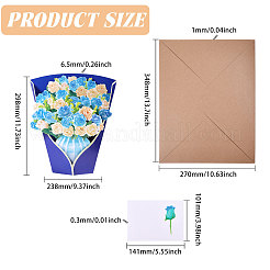 DIY Paper Flower Bouquet Greeting Card Sets&nbsp;AJEW-WH0455-197C