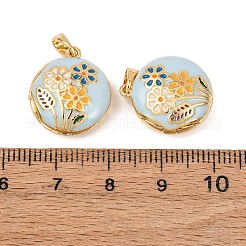 Brass Enamel Locket Pendants&nbsp;KK-G543-01G-02