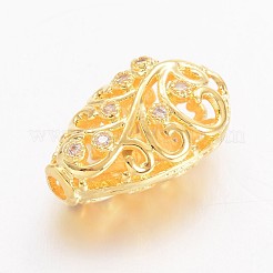 Brass Micro Pave Cubic Zirconia Beads&nbsp;ZIRC-K031-02G
