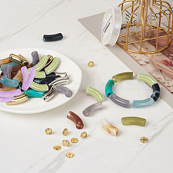 DIY Chunky Curved Tube Beads Bracelet Making Kit&nbsp;DIY-CD0001-37