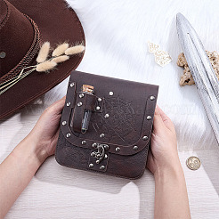 Rectangle PU Leather Medieval Waist Belt Bag with 2Pcs Glass Potion Bottles&nbsp;AJEW-WH0696-575A