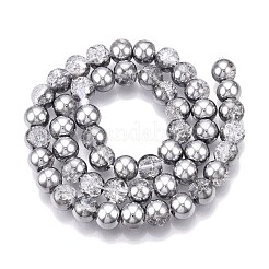 Electroplated Crackle Glass Beads Strands&nbsp;X-EGLA-N014-8mm-03