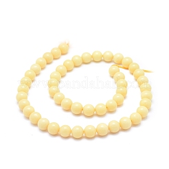 Natural Yellow Jade Beads Strands&nbsp;G-D0010-02-8mm