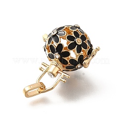 Alloy Crystal Rhinestone Bead Cage Pendants&nbsp;ENAM-M047-04G-B