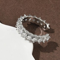 Brass Micro Pave Cubic Zirconia Cuff Open Rings for Women&nbsp;RJEW-C163-07P
