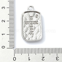 Rack Plating Alloy with Black Rhinestone Pendants&nbsp;FIND-Z051-04P-05