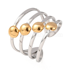 304 Stainless Steel Open Cuff Rings for Women&nbsp;RJEW-K321-01C