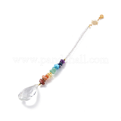 Glass Teardrop Chandelier Pendant Decorations&nbsp;HJEW-JM00856