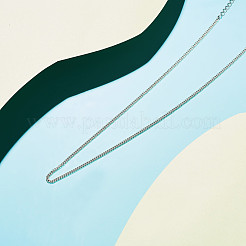Rhodium Plated 925 Sterling Silver Curb Chain Necklaces&nbsp;JN987A