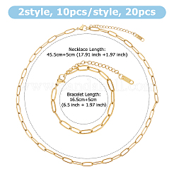 12Pcs 316L Surgical Stainless Steel Necklace & Bracelet Sets&nbsp;SJEW-HS00001