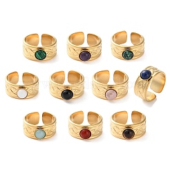 Round Natural & Synthetic Gemstone Finger Rings&nbsp;RJEW-Q004-06G