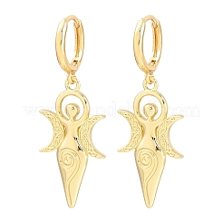 Brass Hoop Dangle Earrings&nbsp;EJEW-G471-47G-02