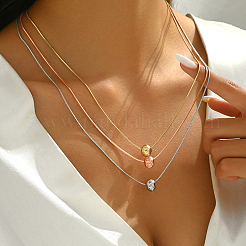 Chic European Style Brass & Iron Round Bead Snake Chain 3 Layer Necklaces for Parties and Shopping&nbsp;US2985