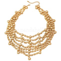 Alloy Round Beads Multi-strand Necklaces&nbsp;WGB544A-01