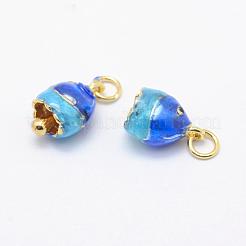 Electroplate Brass Enamel Charms&nbsp;KK-F723-12G-RS