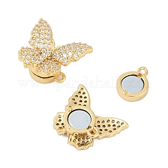 Brass Micro Pave Clear Cubic Zirconia Magnetic Clasps&nbsp;KK-C066-13G