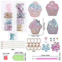 Cake Shape DIY 5D Diamond Painting Keychain&nbsp;DIY-WH0161-94
