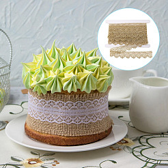 5 Yards Metallic Yarn Flower Lace Trim Ribbons&nbsp;SRIB-HY0001-07A