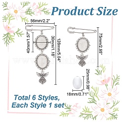 DIY Blank Oval Tibetan Charms Brooches Making Kit&nbsp;JEWB-AR00001